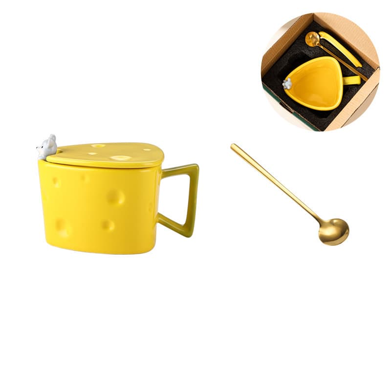 Cheese Shaped cup lids and a golden spoon thumbnail 3