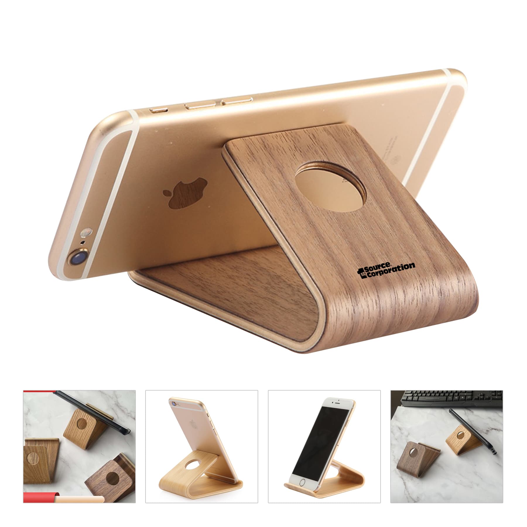 Non Slip Wooden Cell Phone Stand Wood Dock