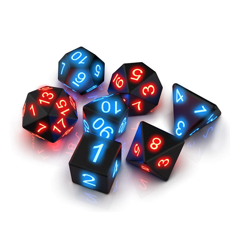 Rechargeable Glowing Dice Set 7Pcs thumbnail 3