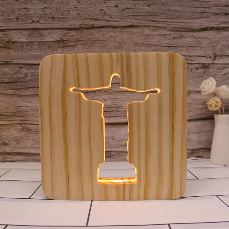 Solid Wood Bedside Lamp Craft Table Lamp thumbnail 3