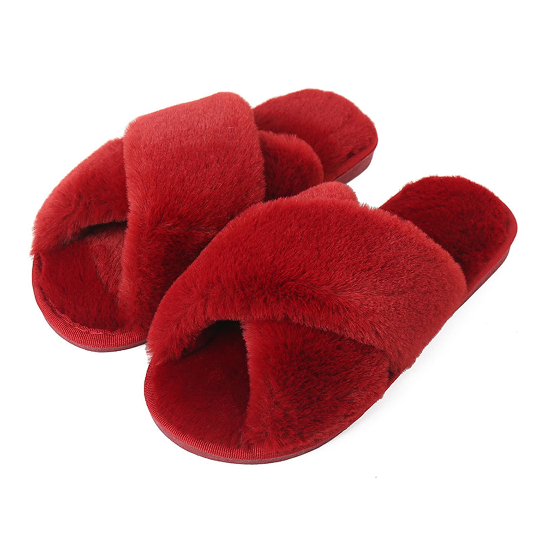 Women'S Cross Soft Plush Slippers thumbnail 9