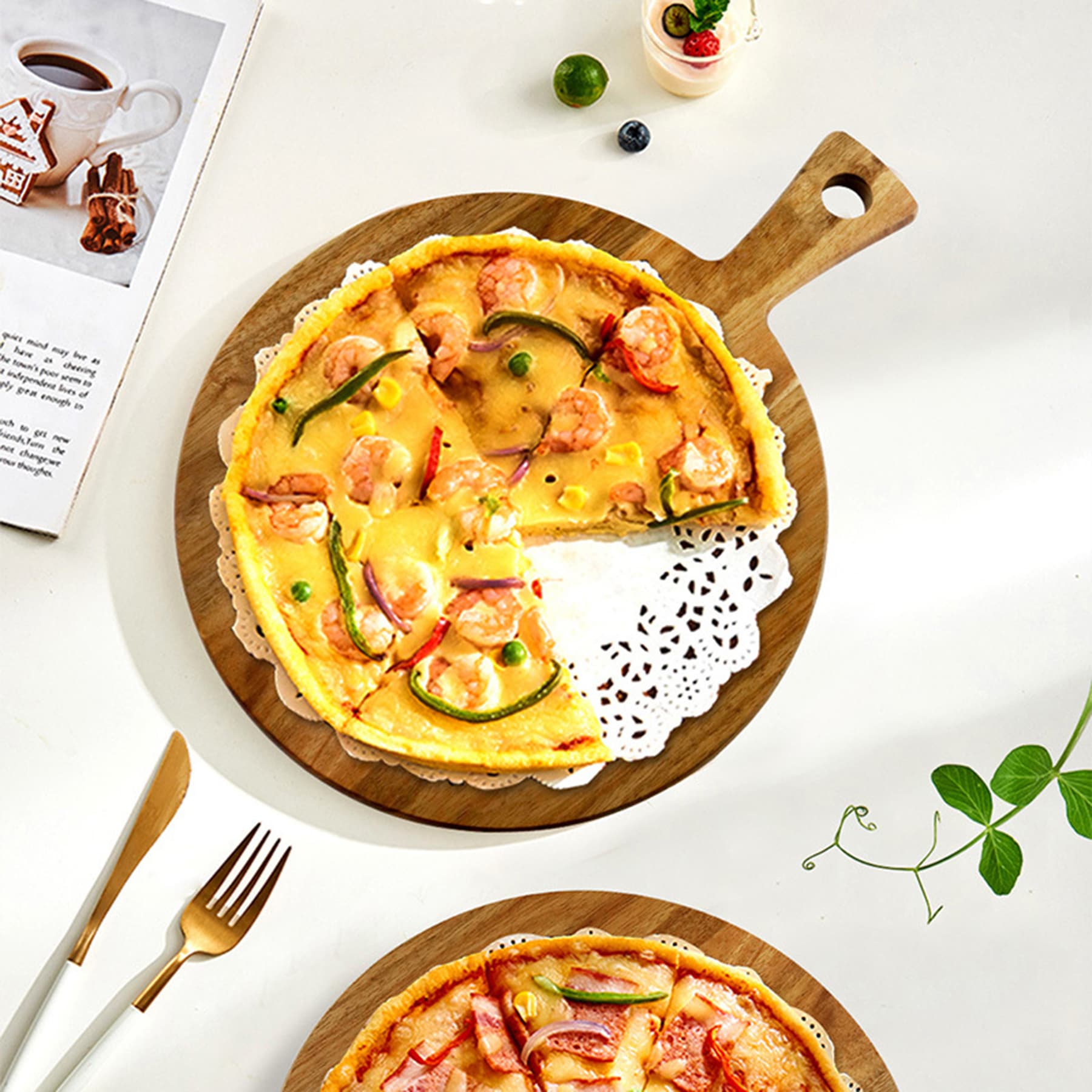 12" Cutting Board Wooden Pizza Board thumbnail 5