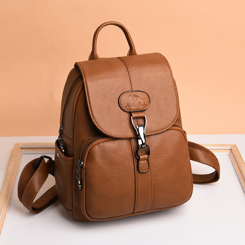 Large Capacity PU Leather Anti-theft Travel Backpack thumbnail 5