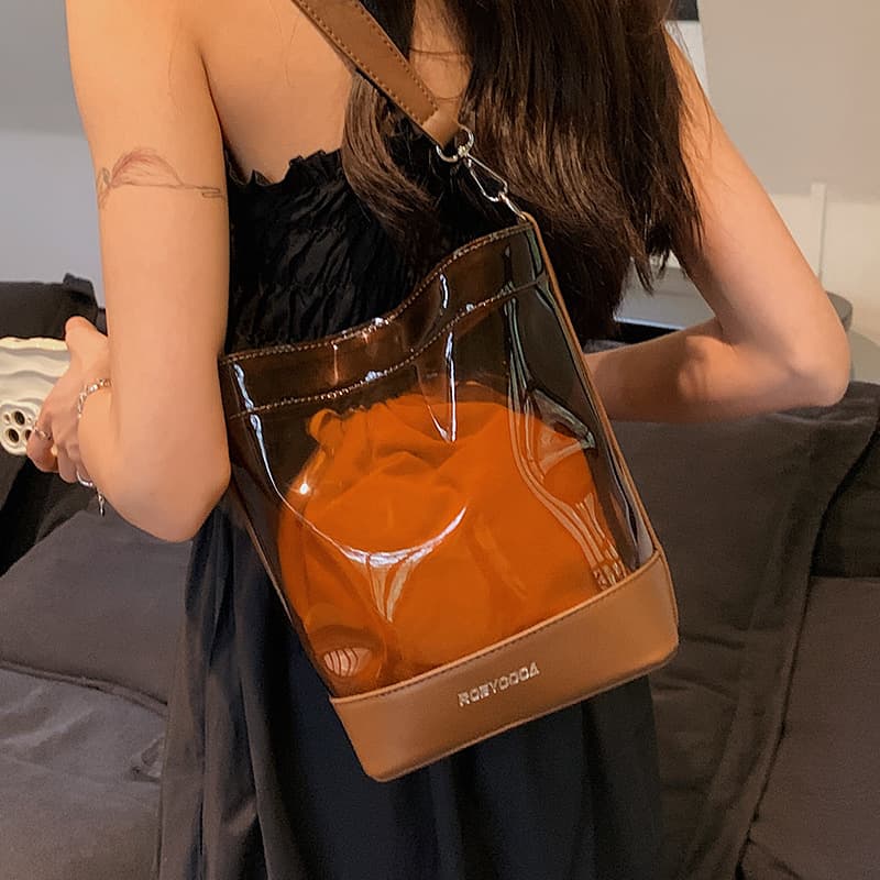 PU Clear Bucket Crossbody Bag thumbnail 5