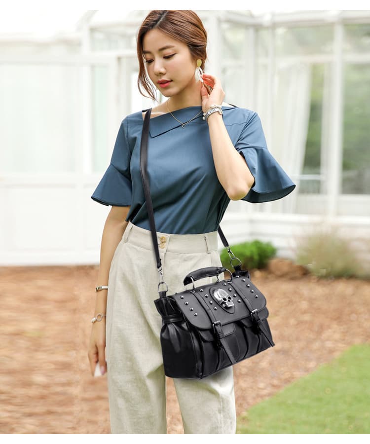 PU Punk vintage shoulder biker diagonal bag thumbnail 8