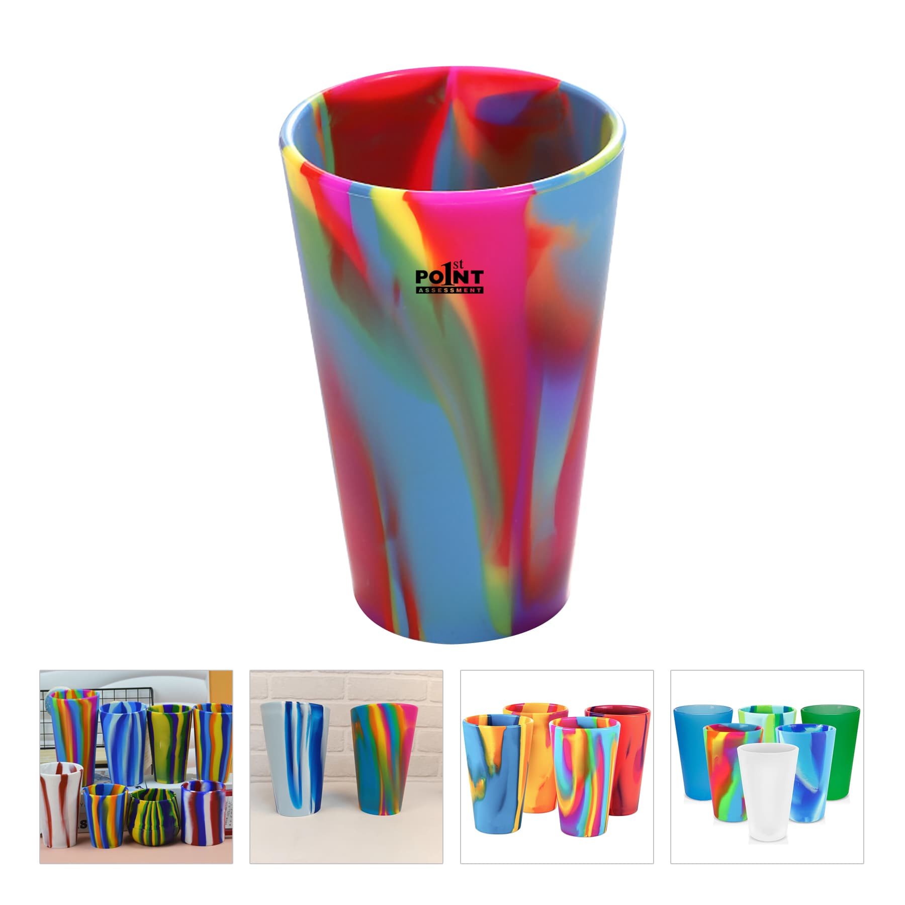 22Oz Silicone Tumbler Cups With Lids And Straws Reusable