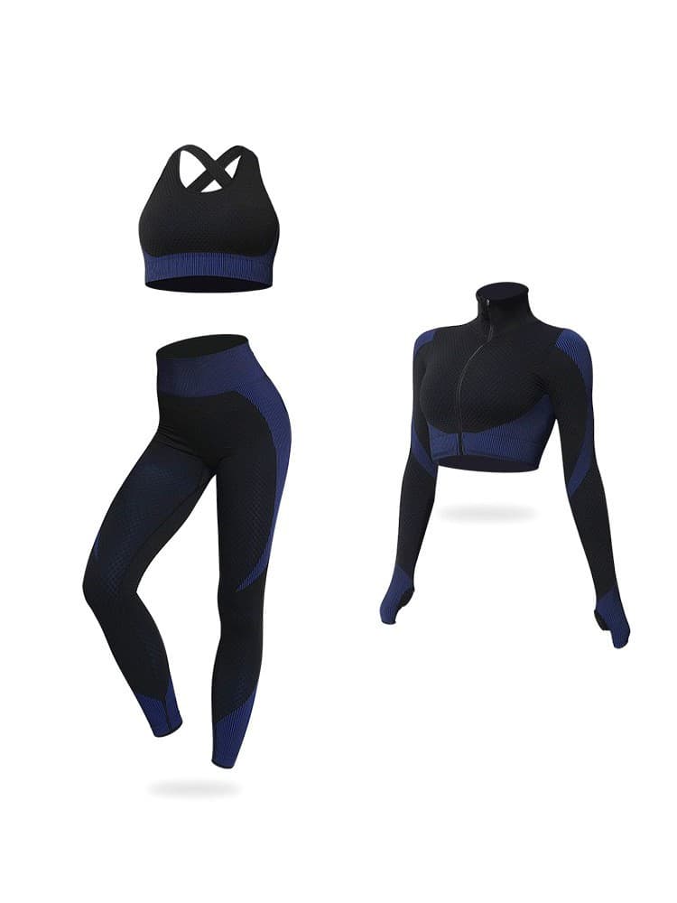 Seamless yoga suit female autumn and winter three sets thumbnail 2