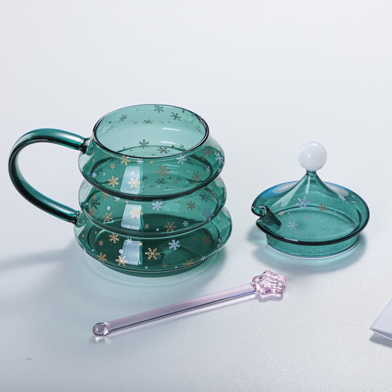 Christmas Tree Glass Coffee Mug thumbnail 3