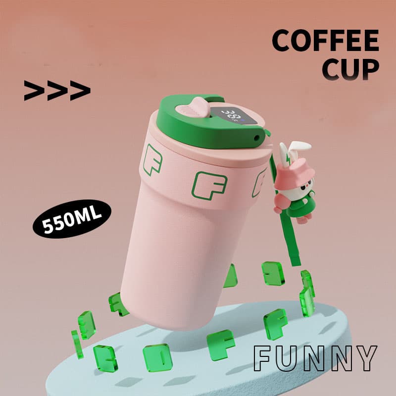 18.6 oz stylish stainless steel vacuum coffee cup thumbnail 7