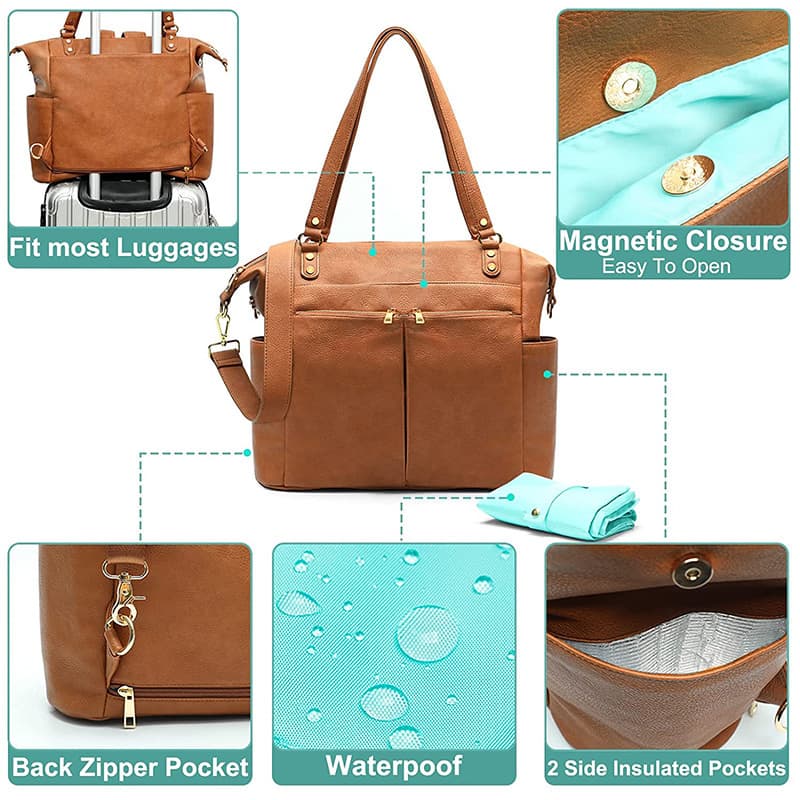 Diaper Bag Tote Mominside Leather Backpack thumbnail 5