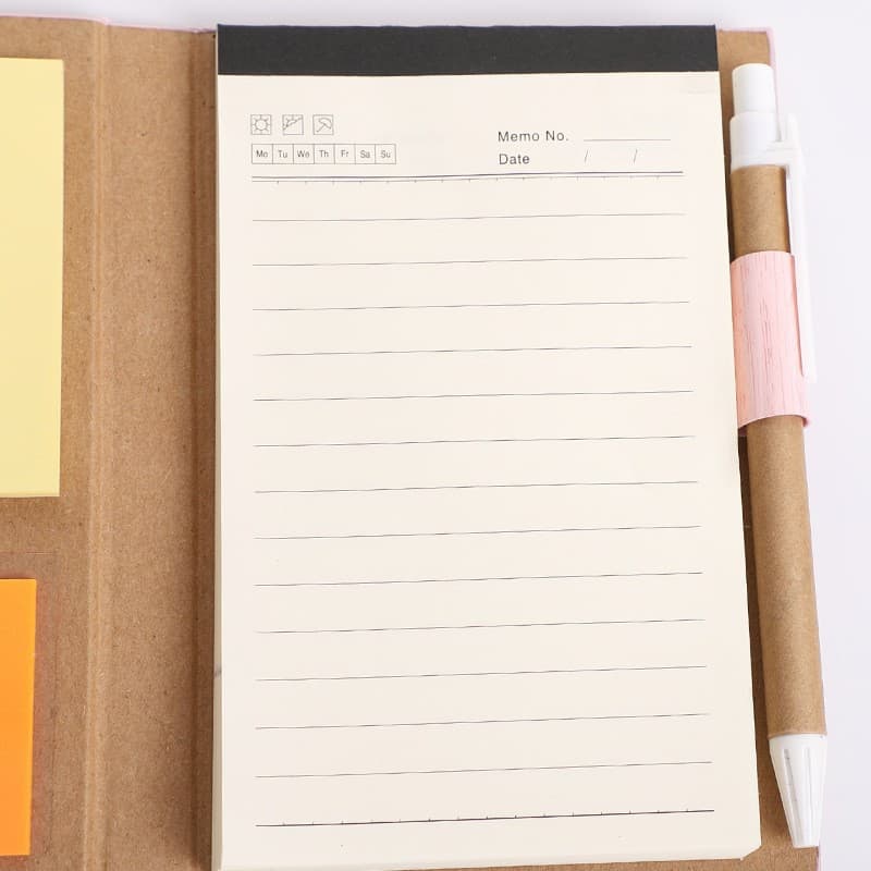 Customizable Woodgrain Notebook with Sticky Notes And Flags thumbnail 3