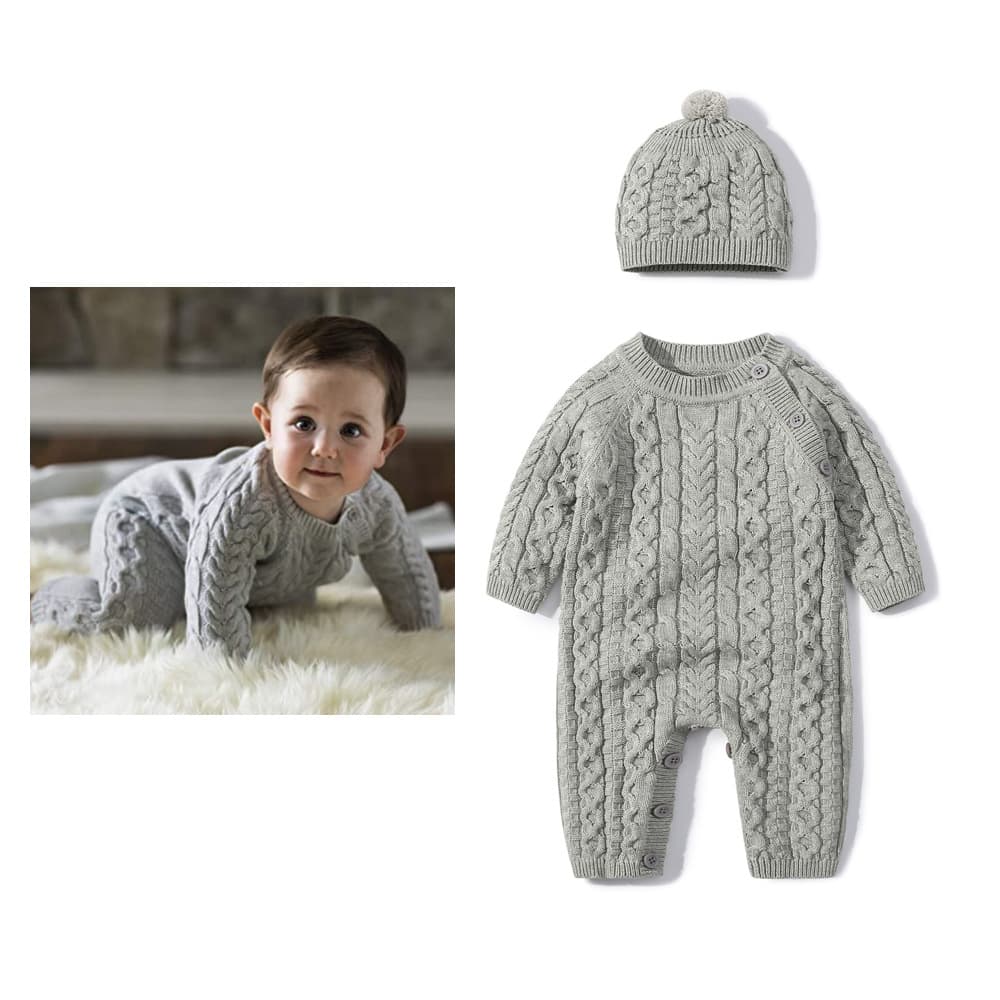 Baby Long Sleeve Jumpsuit Clothes With Hat thumbnail 3