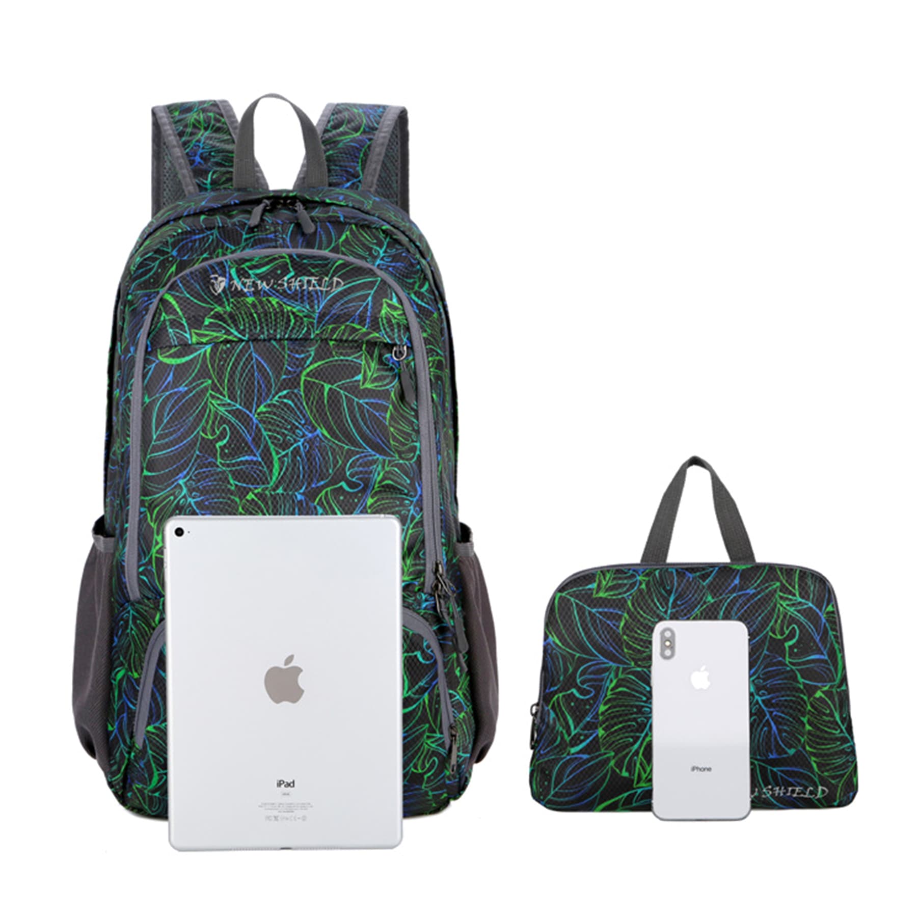 MOQ 50 PCS Full Color Packable Backpack For Travel School thumbnail 11