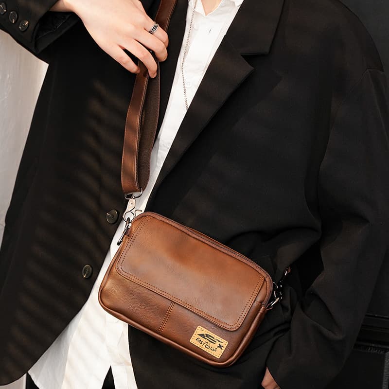 Diagonal Span Leather Bag thumbnail 4