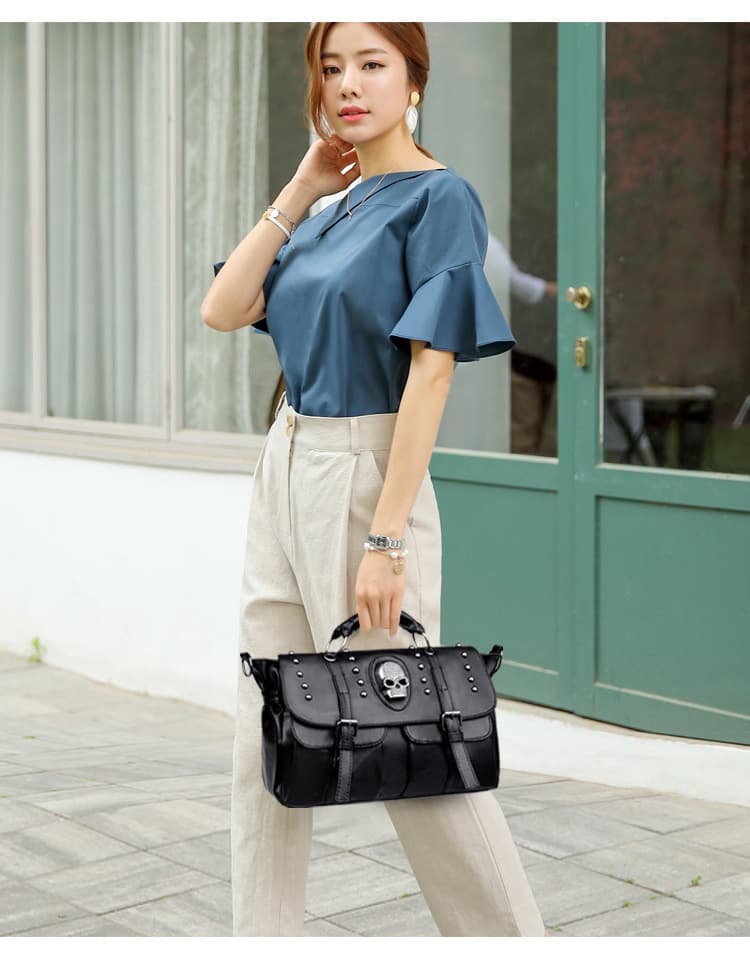 PU Punk vintage shoulder biker diagonal bag thumbnail 2