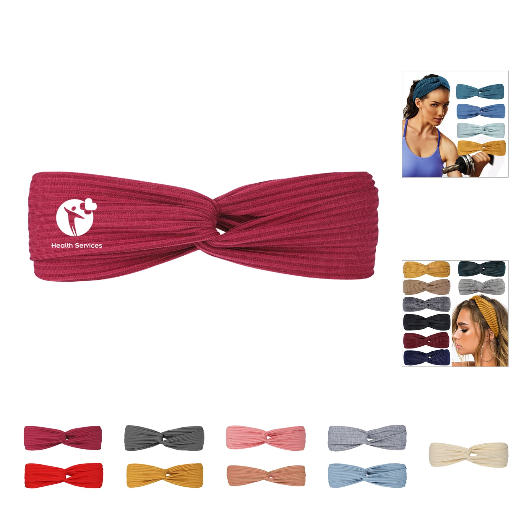 Women Twist Knotted Boho Stretchy Hair Bands