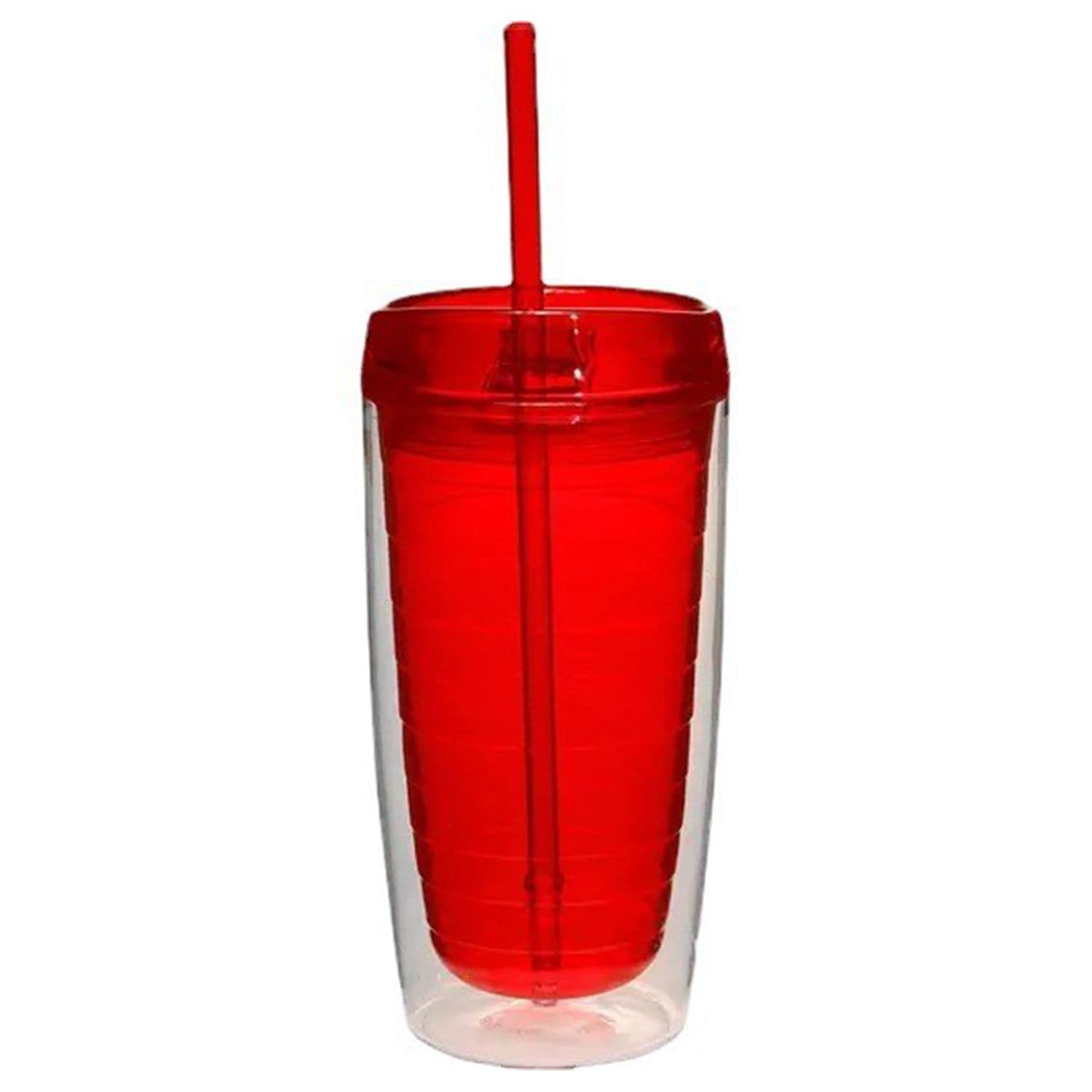 16 Oz Double Wall Reusable Acrylic Tumblers With Straw Lid thumbnail 4