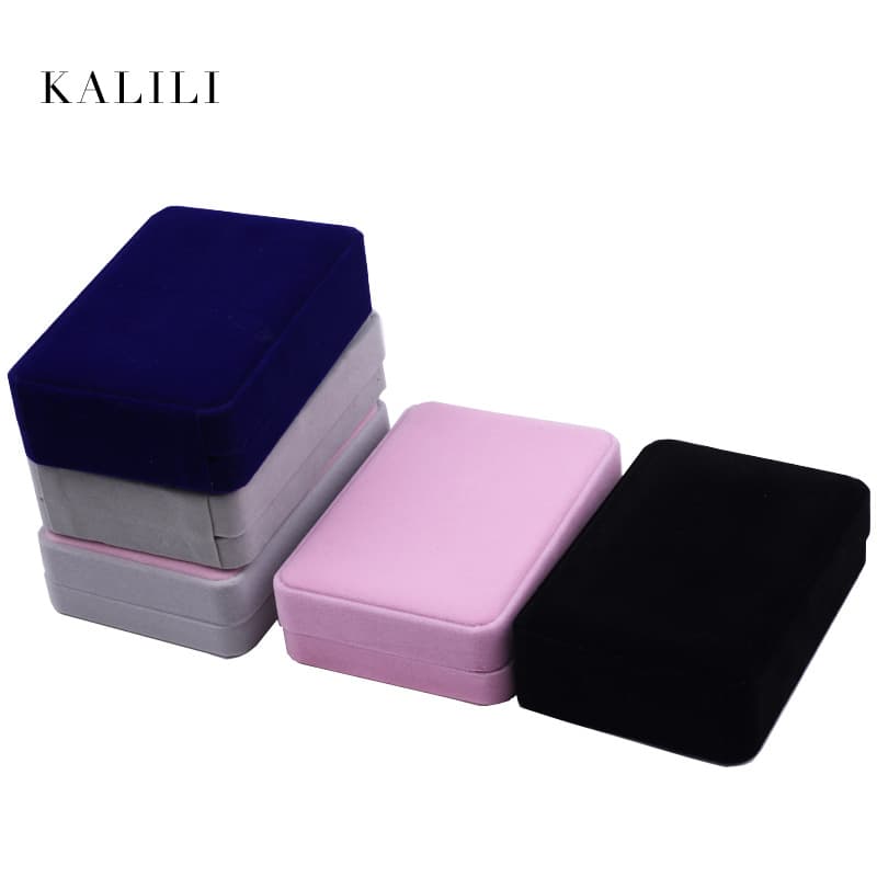 Large Velvet Jewelry Set Box Necklace Ring Earring Pendant thumbnail 3