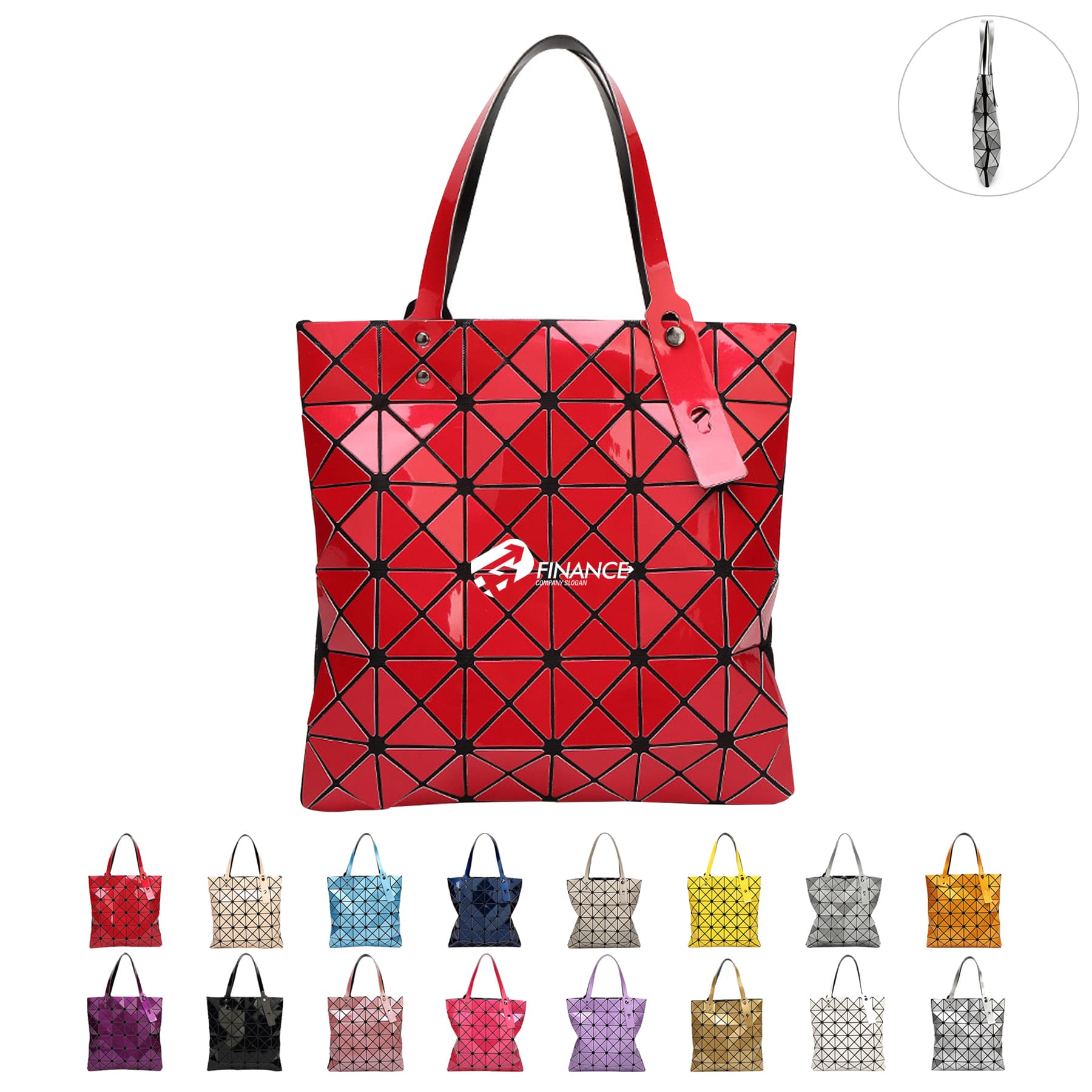 Geometric Rhombus Laser Glossy Folding Handbag