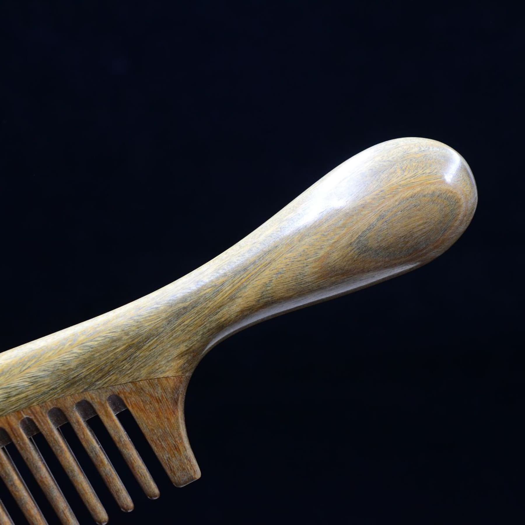 100% Natural Green Sandalwood Wide Tooth Hair Comb thumbnail 6