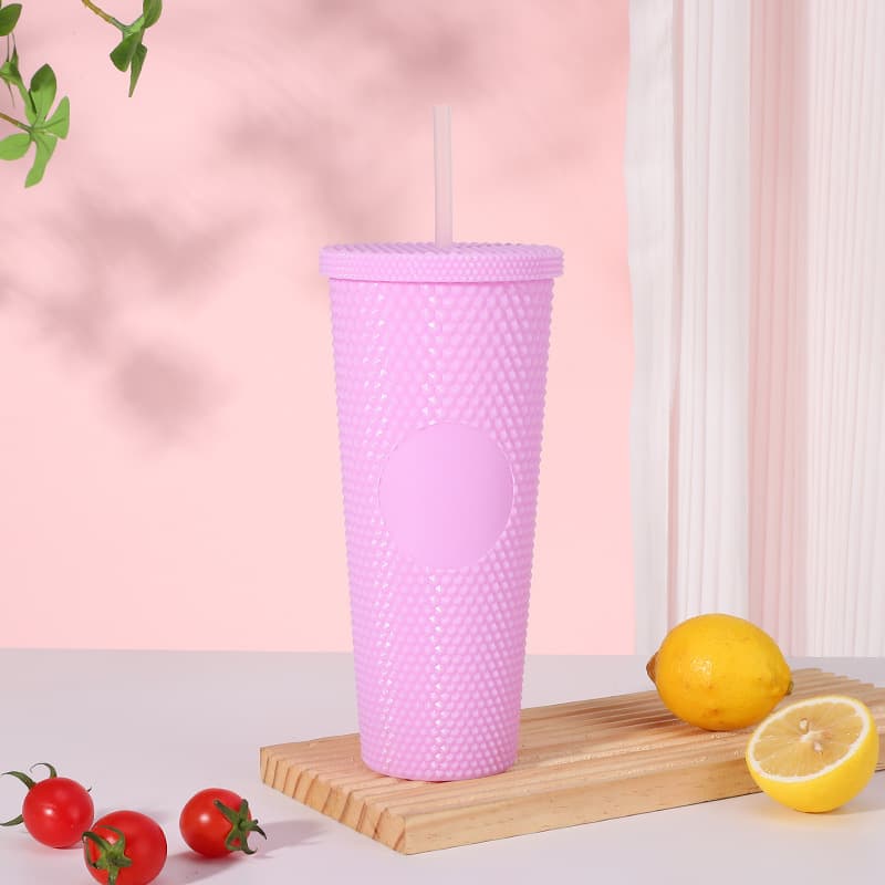 24oz Barbie Pink Plastic Durian Straw Cup thumbnail 10