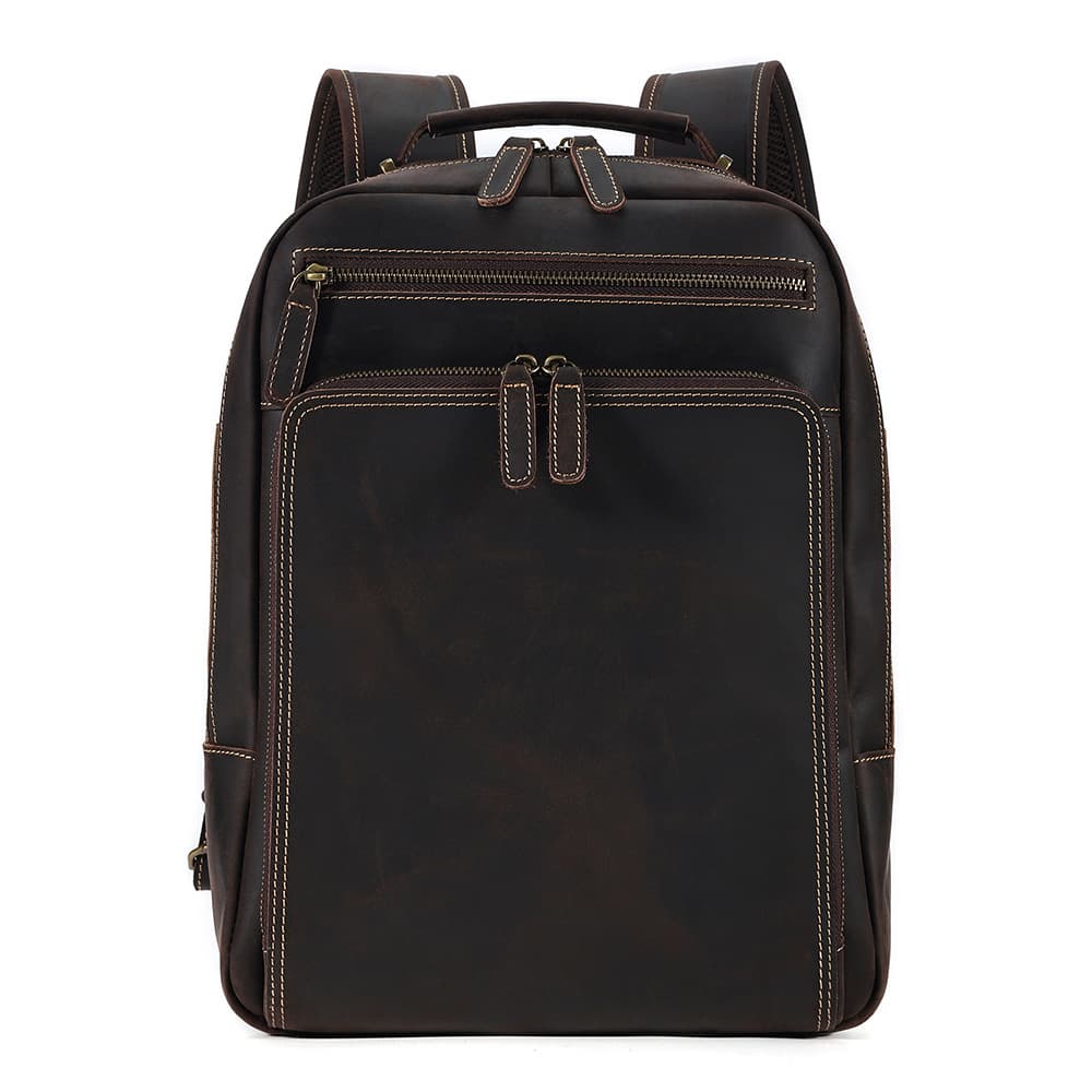 Genuine Vintage Leather Backpack For Men 15.6″ Laptop Bag