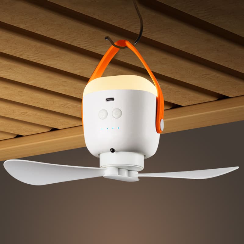Outdoor Portable Camping Mini Ceiling Fans With Light thumbnail 3
