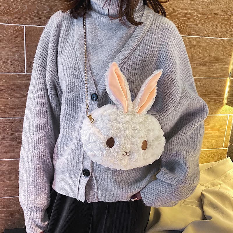 Cotton Cute plush bunny shoulder cross-body bag thumbnail 2