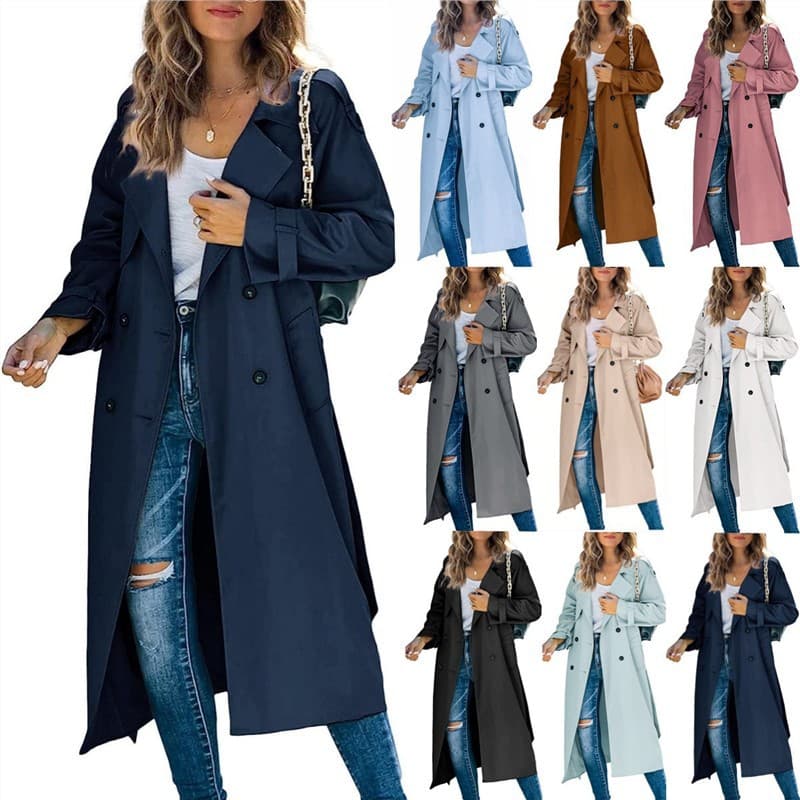 Women’s Solid Color Long Coat