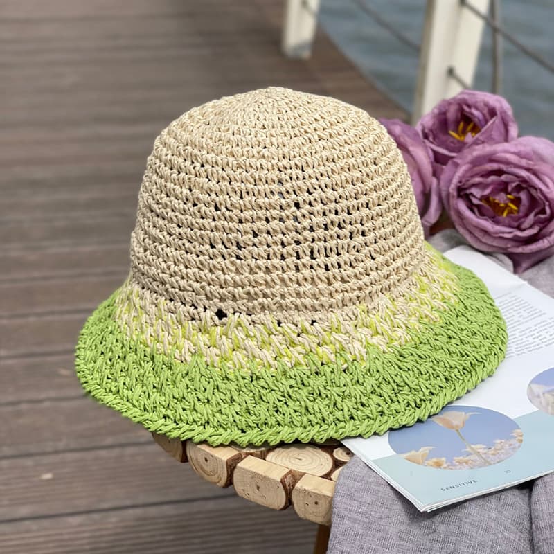 Hand-woven sunscreen fisherman hat thumbnail 6