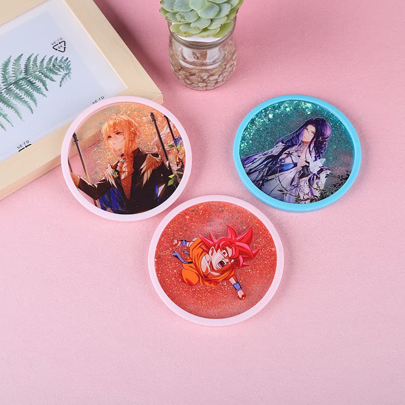 Acrylic Coaster Drink Insulation Mat With Quicksand thumbnail 4