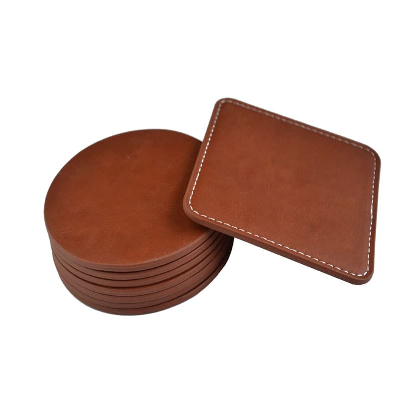 Leather Square Coaster thumbnail 3