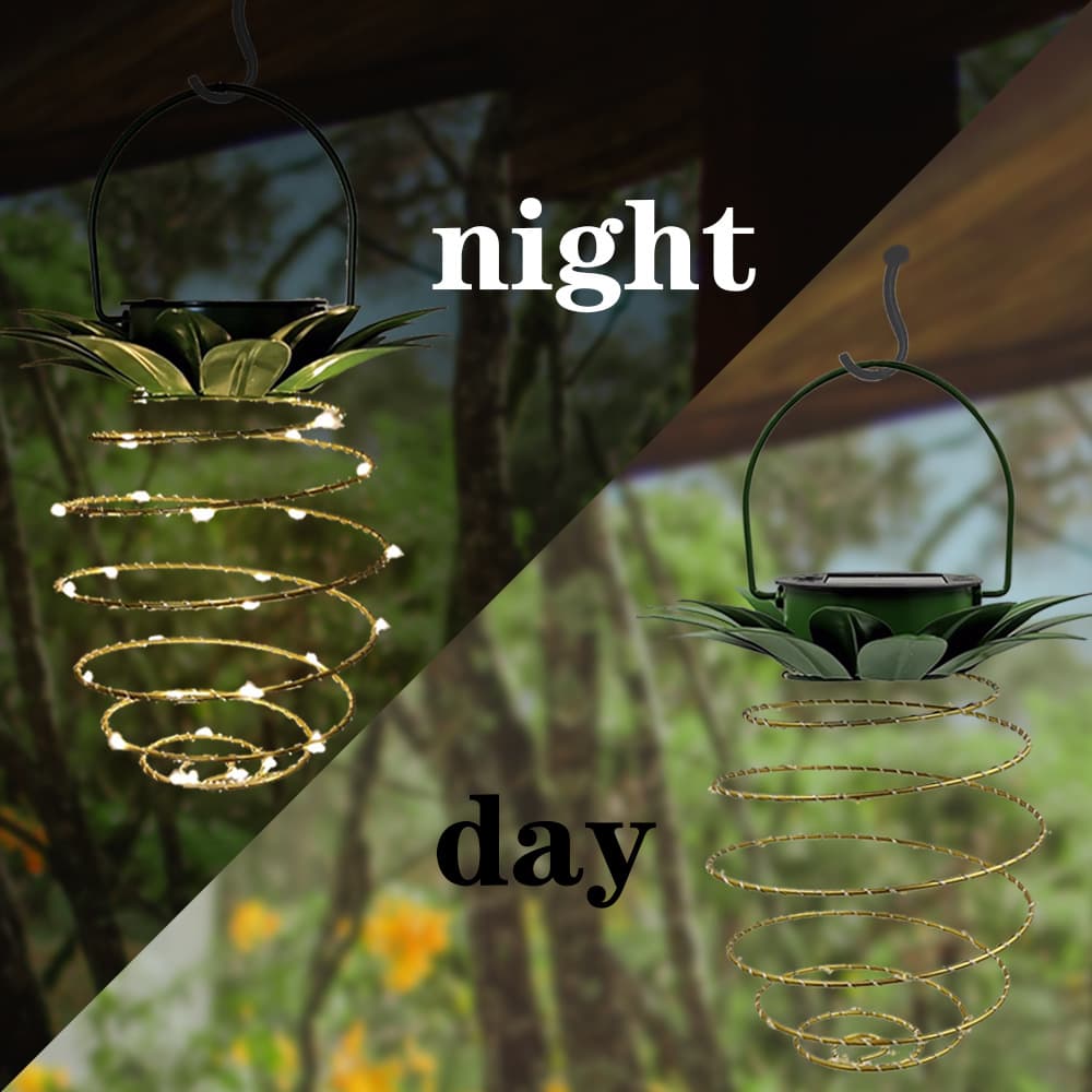 Pineapple Shaped Iron Solar Lantern thumbnail 5