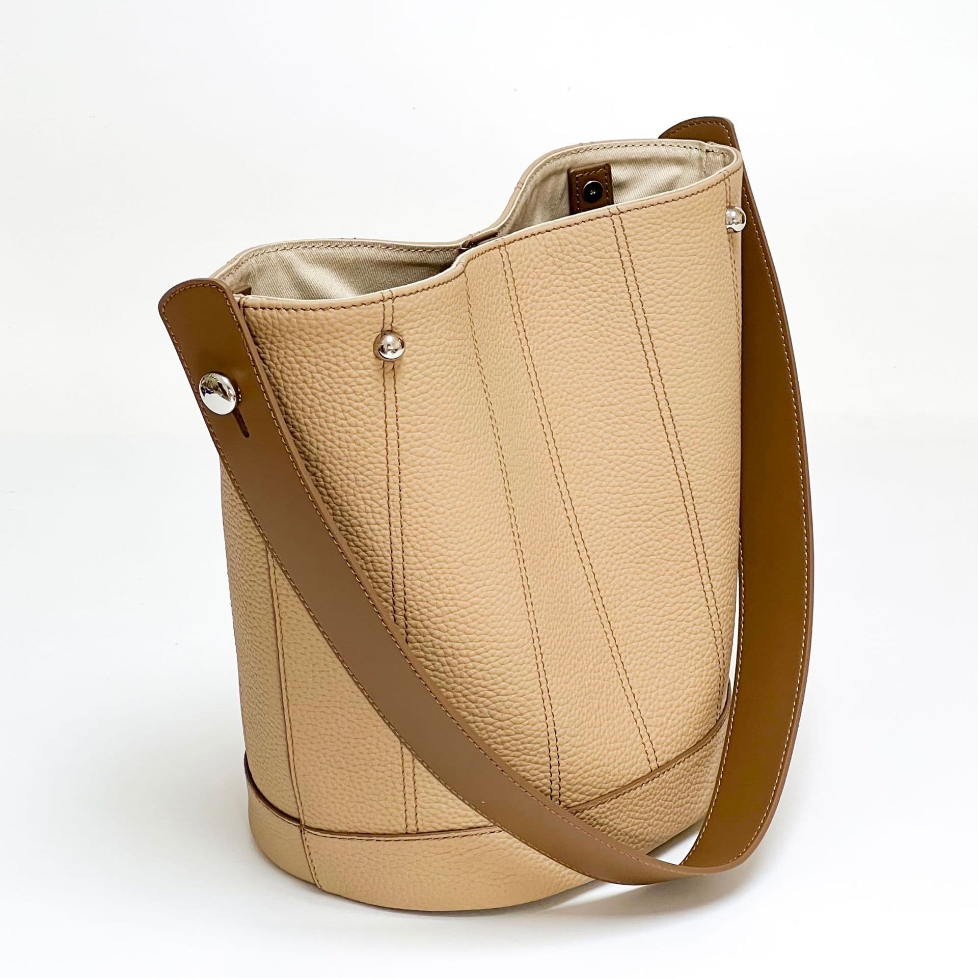 Genuine Leather Bucket HandBag Tote Bag For Women thumbnail 5