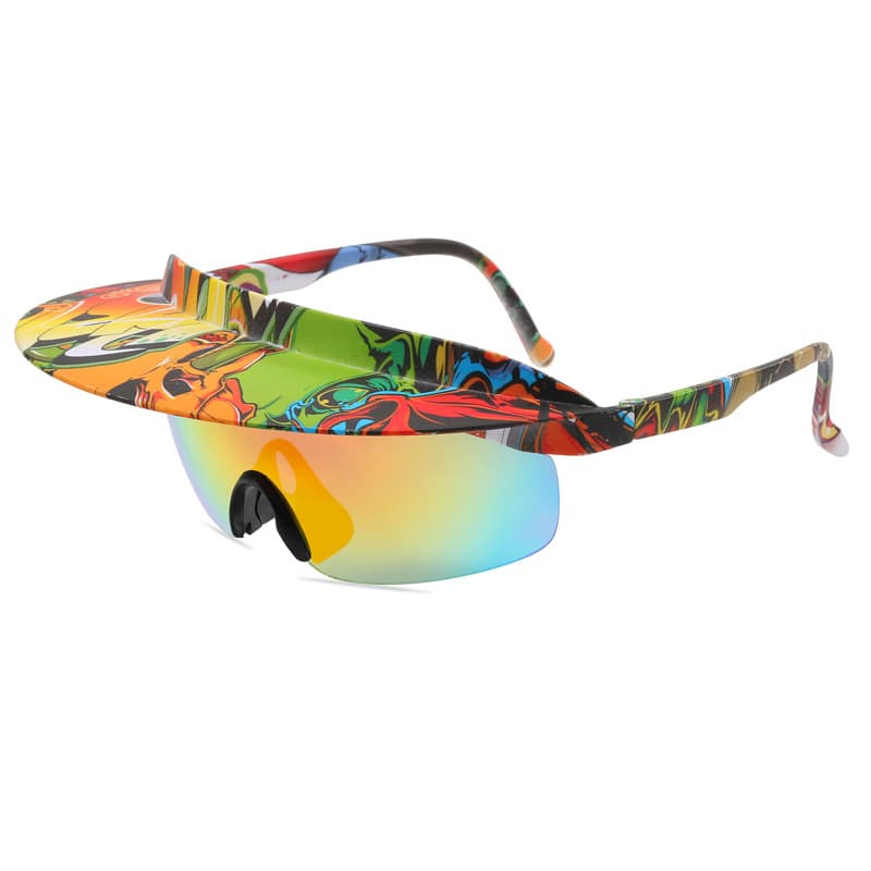 Riding Colorful Brimmed Sunglasses