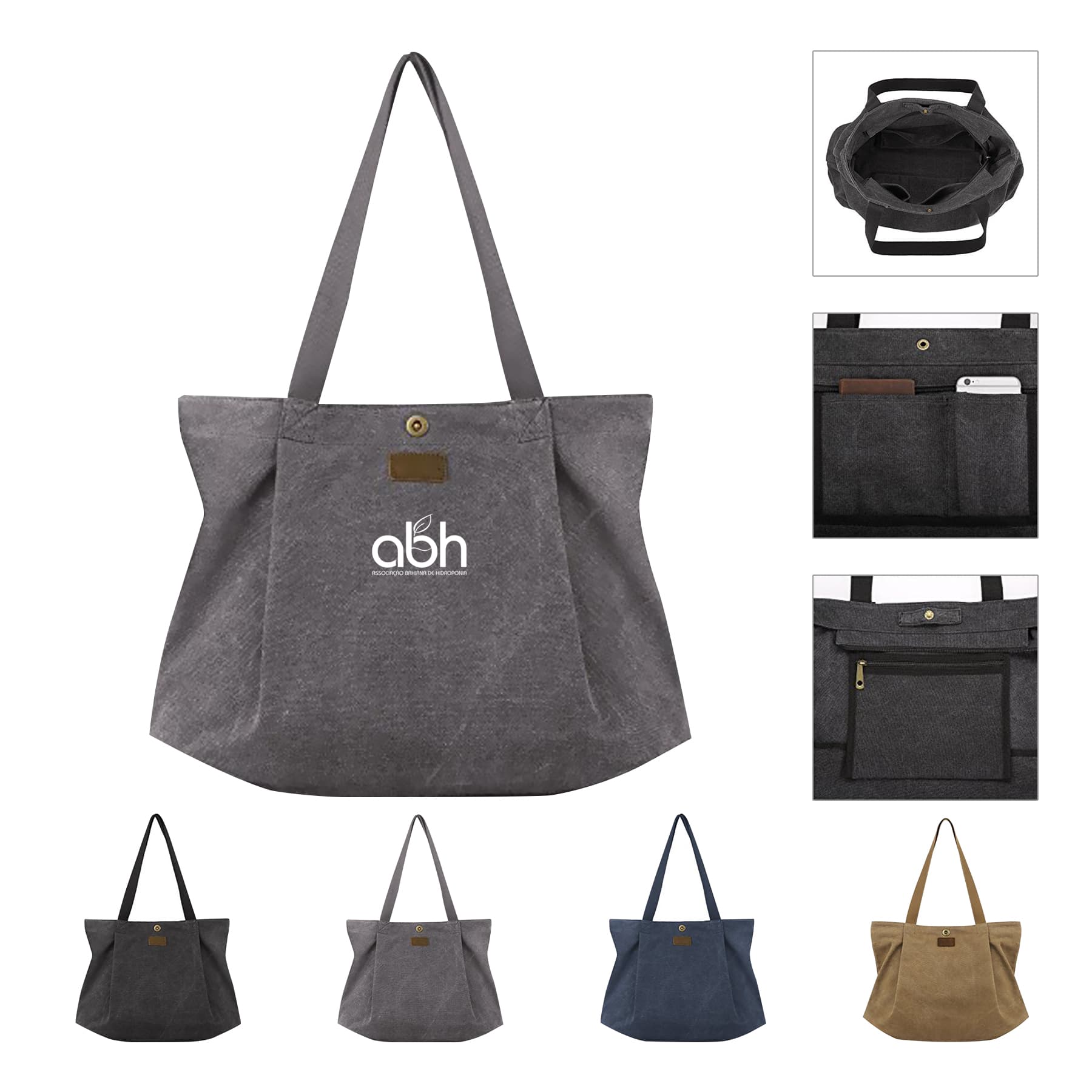 Canvas Tote Bag For Women School Work Travel And Shopping