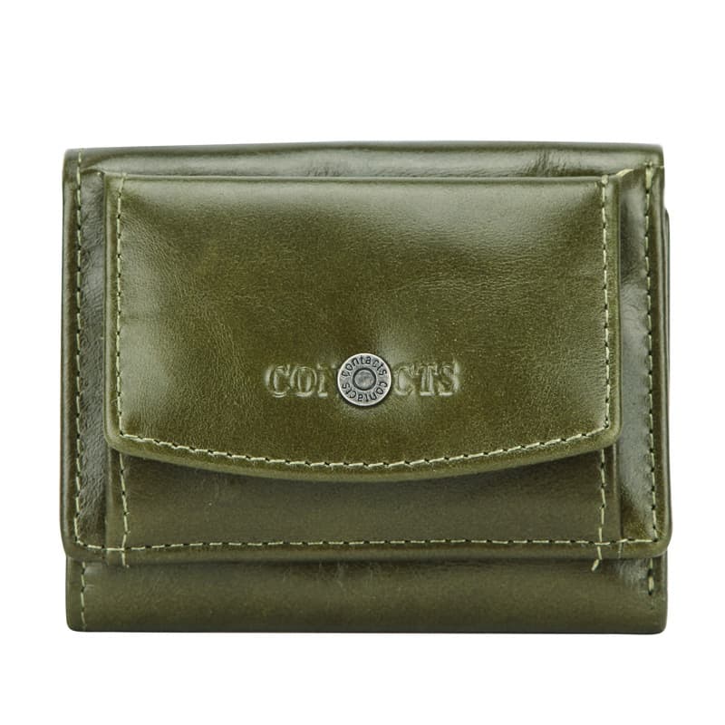 Genuine Leather RFID 3 fold Waterproof Street trend Wallet