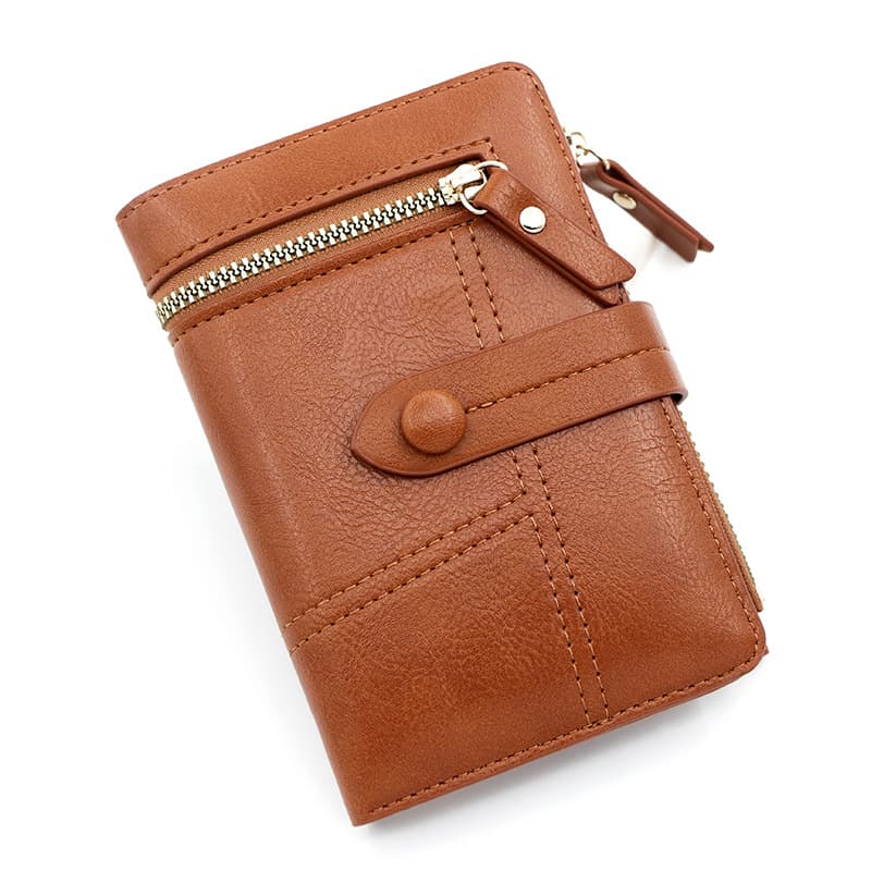 Women’S Latest Leather Short Zipper Purse thumbnail 5