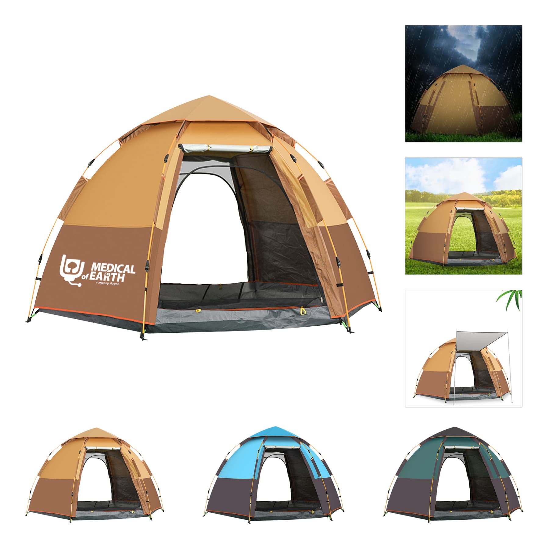 Outdoor 5-6 People Thickened Beach Rain Proof Tent