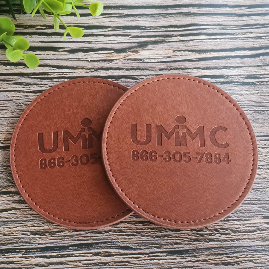 PU Leather Round Coasters Drink Mat thumbnail 7