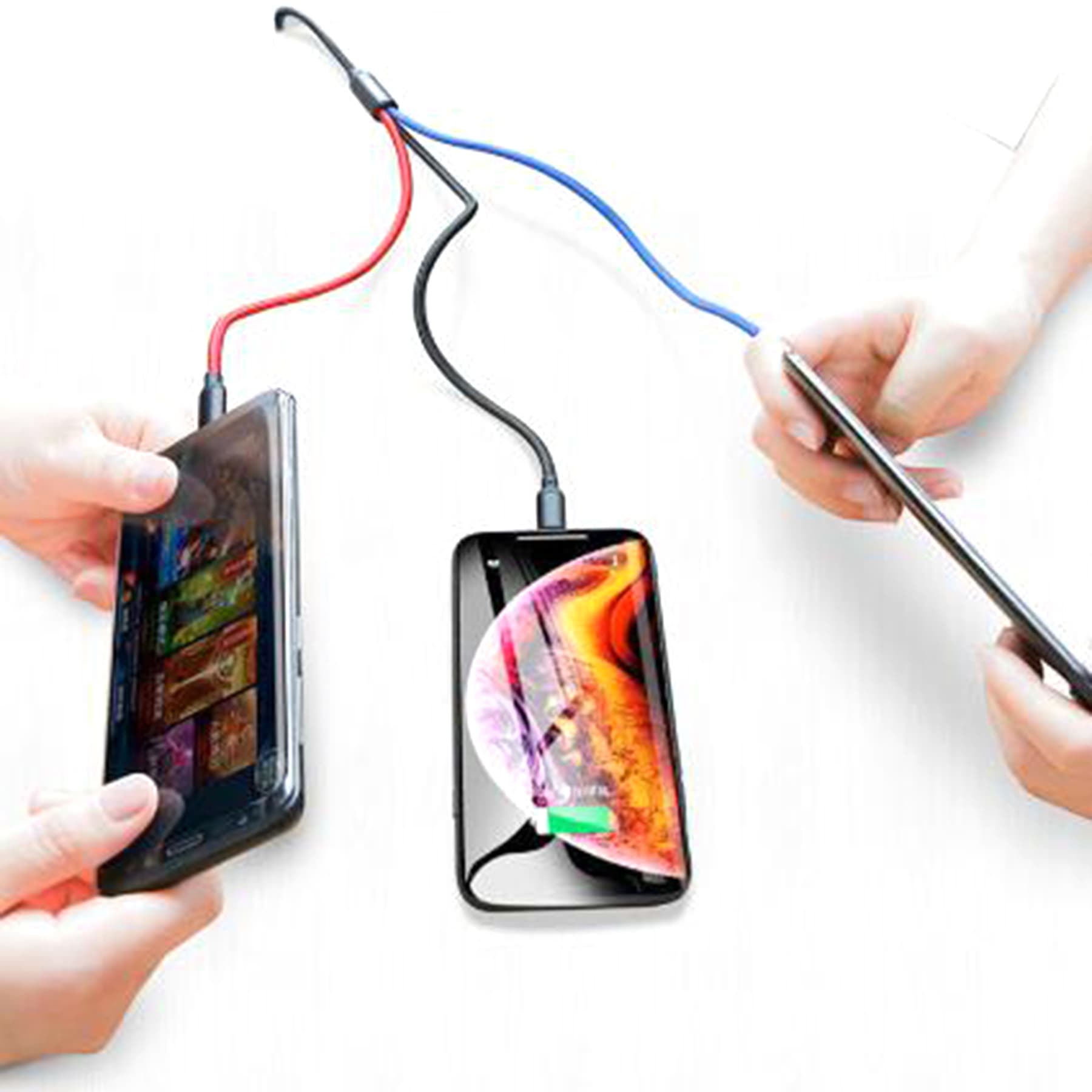 Spring Charger Cable 3 In 1 Usb Fast Charging Cord