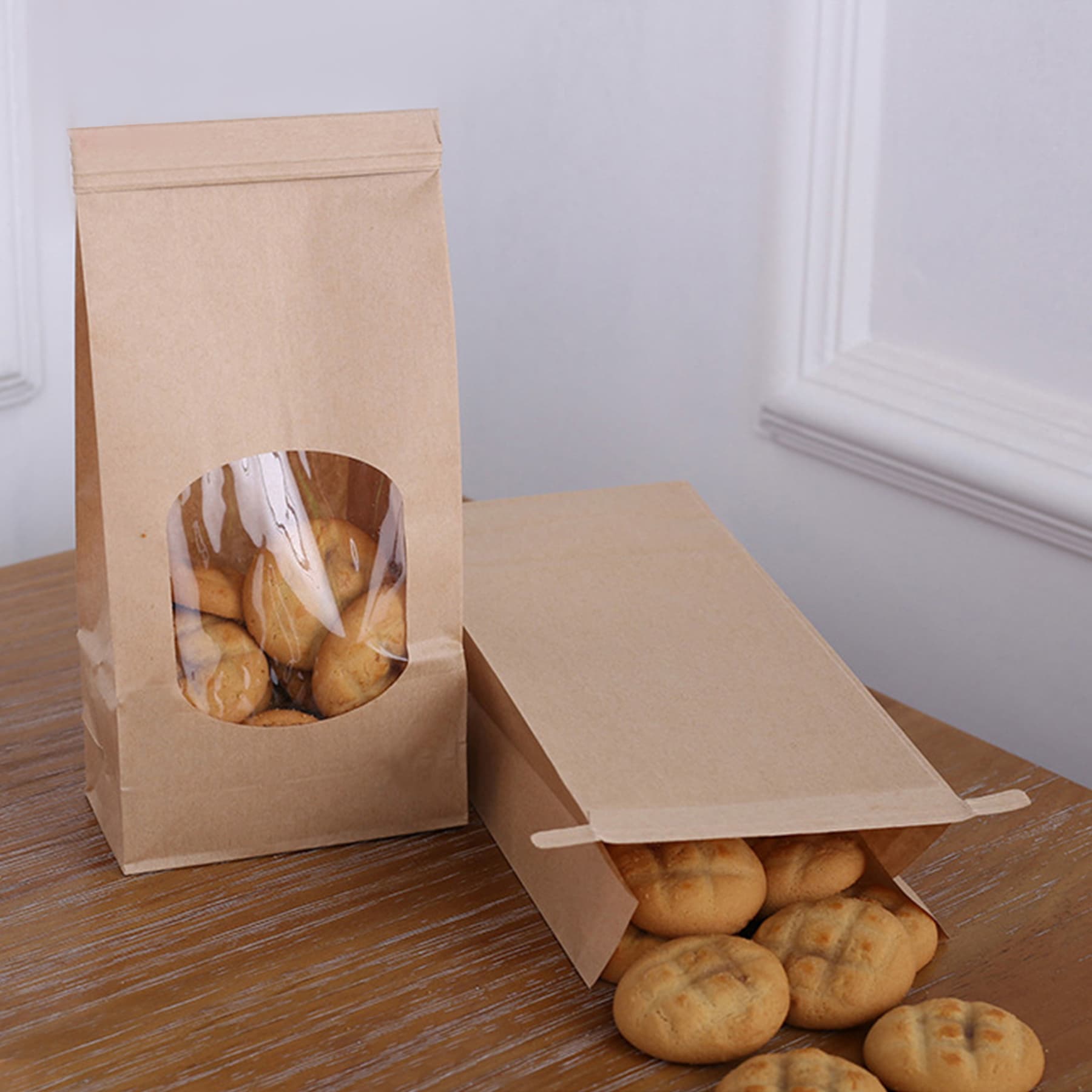 Clear Window Kraft Toast Bag Waterproof