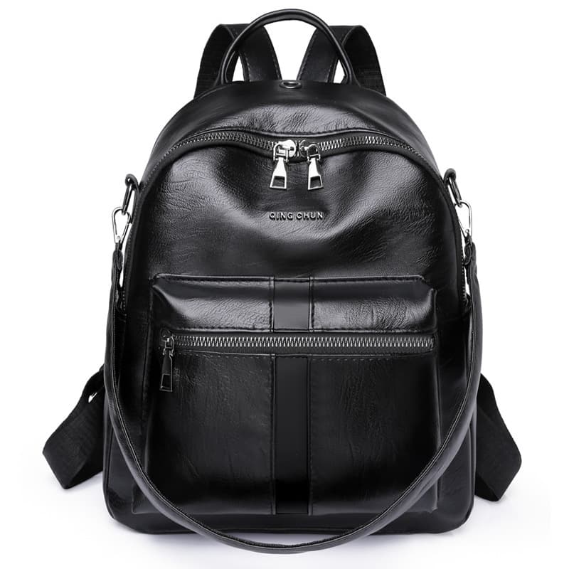 Pu Leather Black Backpack thumbnail 5