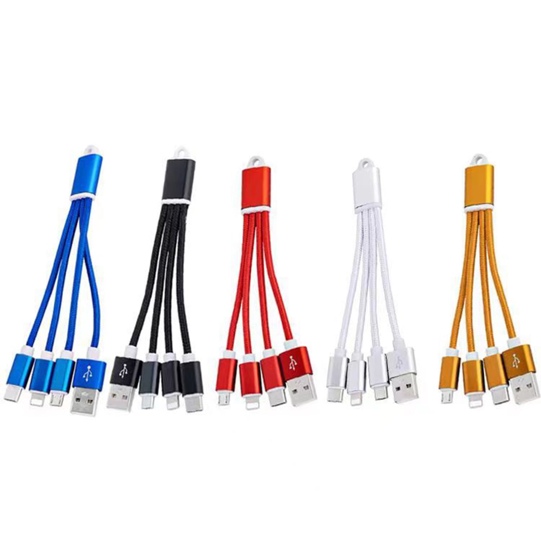 Multi phone charger cord 3-in-1 charging cable W/ ring thumbnail 4