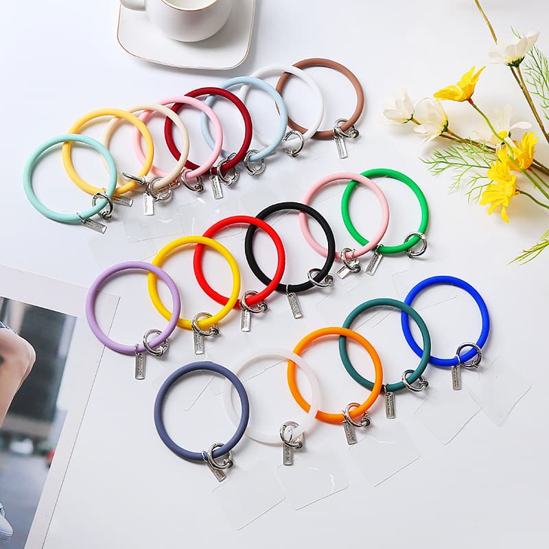 Round Silicone Bracelet Keychain thumbnail 5