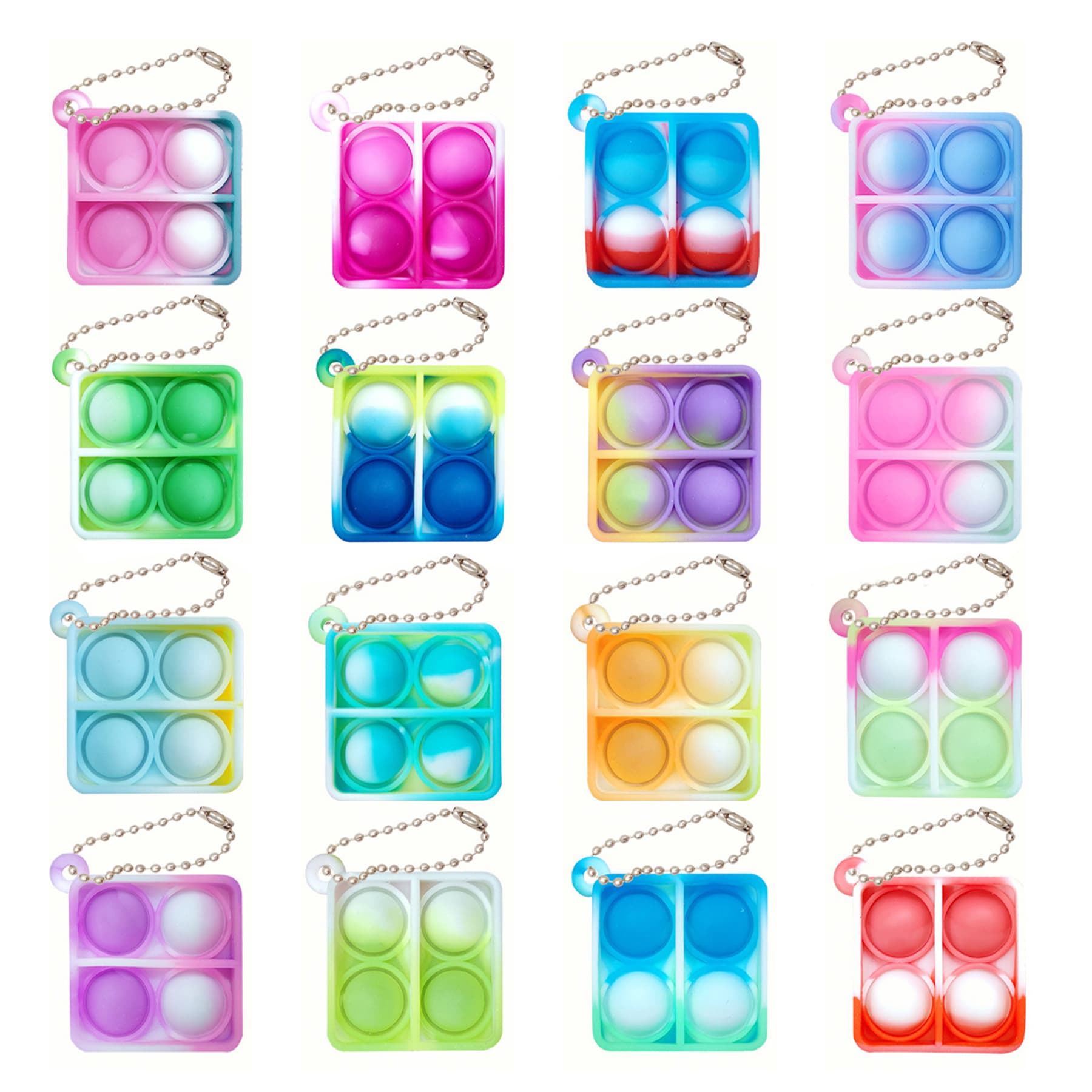 2"x2" Mini Square Fidget Pop It Keychain thumbnail 4