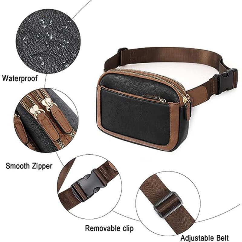 Vegan Leather Crossbody Waist Belt Bag thumbnail 3