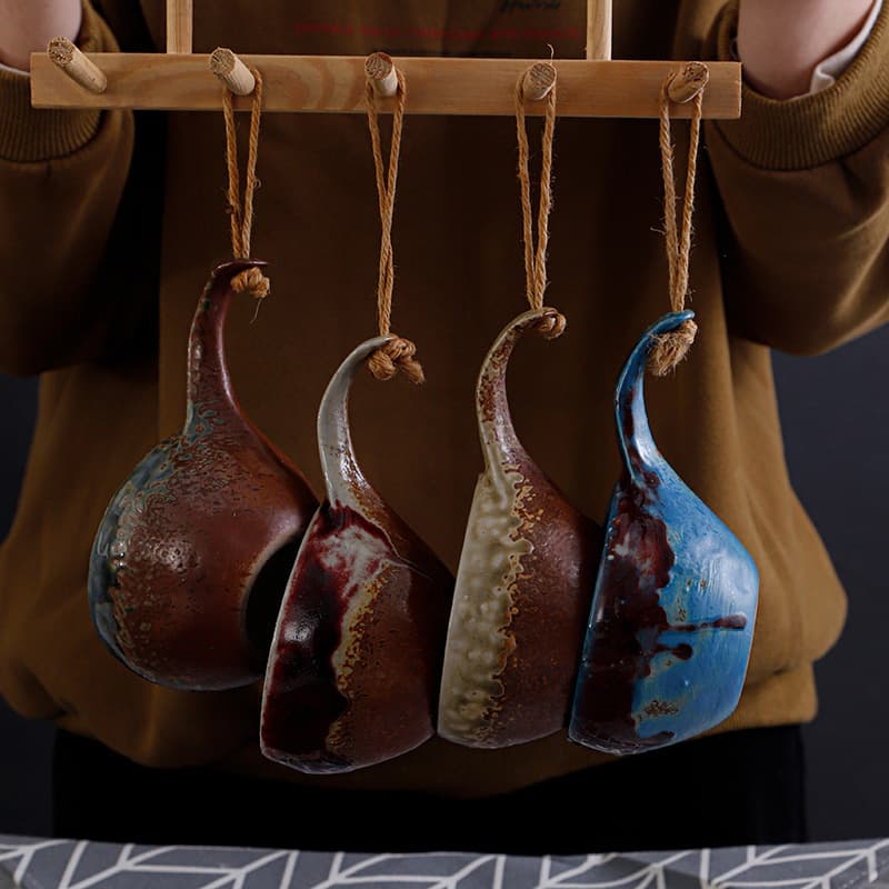 5OZ Ceramic Liln Coffee Cup & Retro Tea Mug with Handle