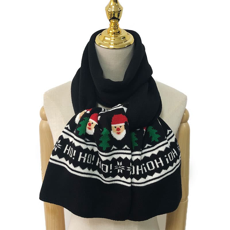 Xmas Christmas Beanie Hat Knit Cap Scarf Set thumbnail 3
