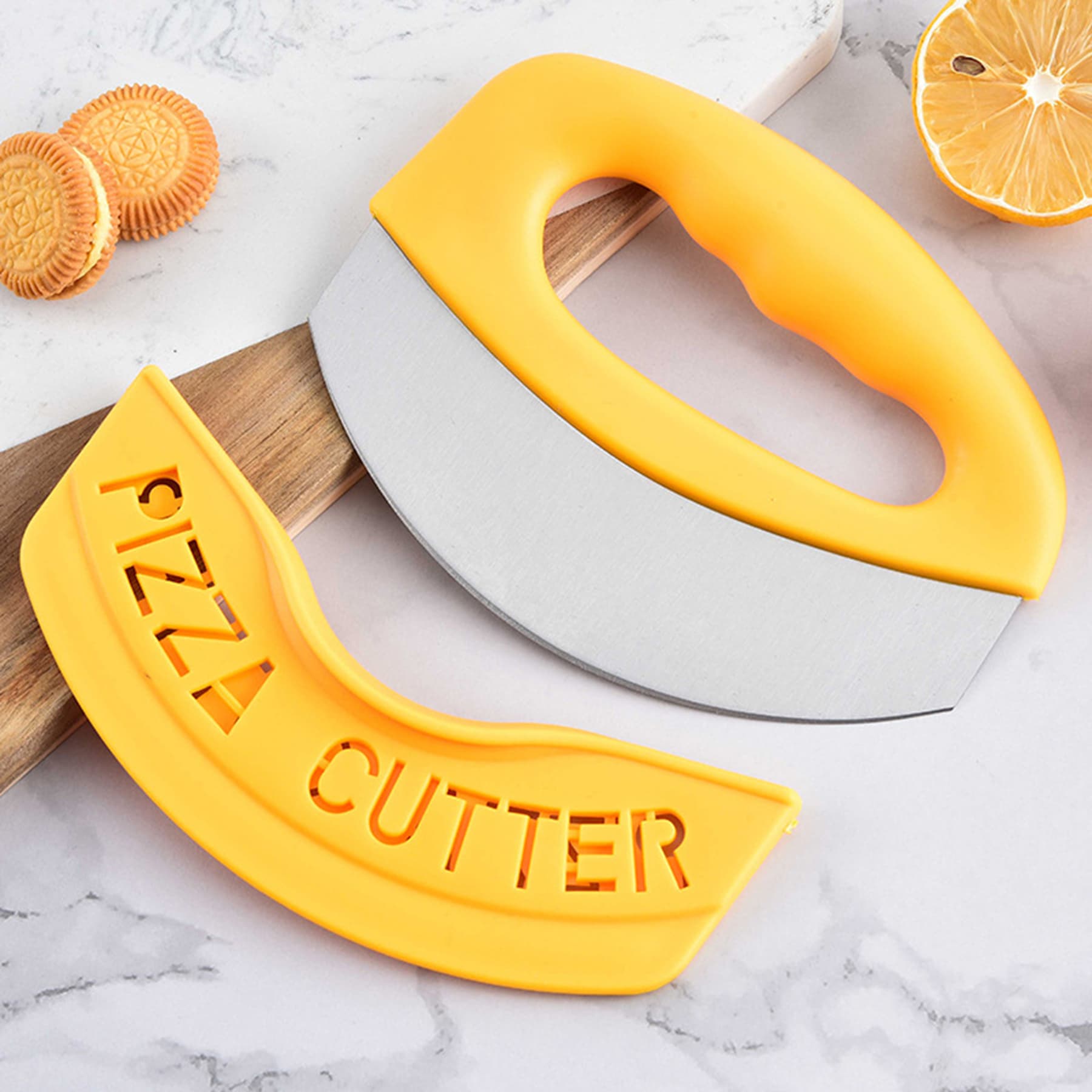 Stainless Steel Pizza Cutter with Protective Sheath thumbnail 7